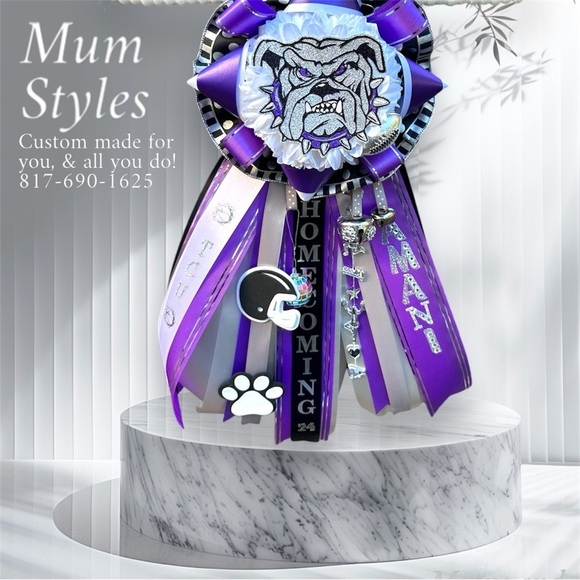 WHATAMUM Homecoming Mum Sash Pin or graduation lei custom made all colors themes - Picture 17 of 17